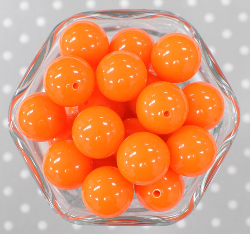 20mm Orange bubblegum beads