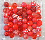 20mm beads, Red Beads Variety Pack